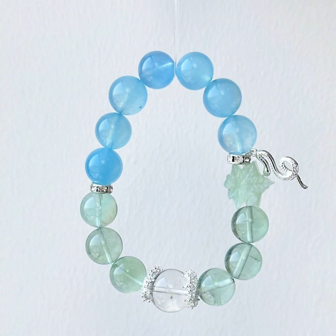 The Verdant Voice Bracelet | Aquamarine & Fluorite for Natural Self-Expression