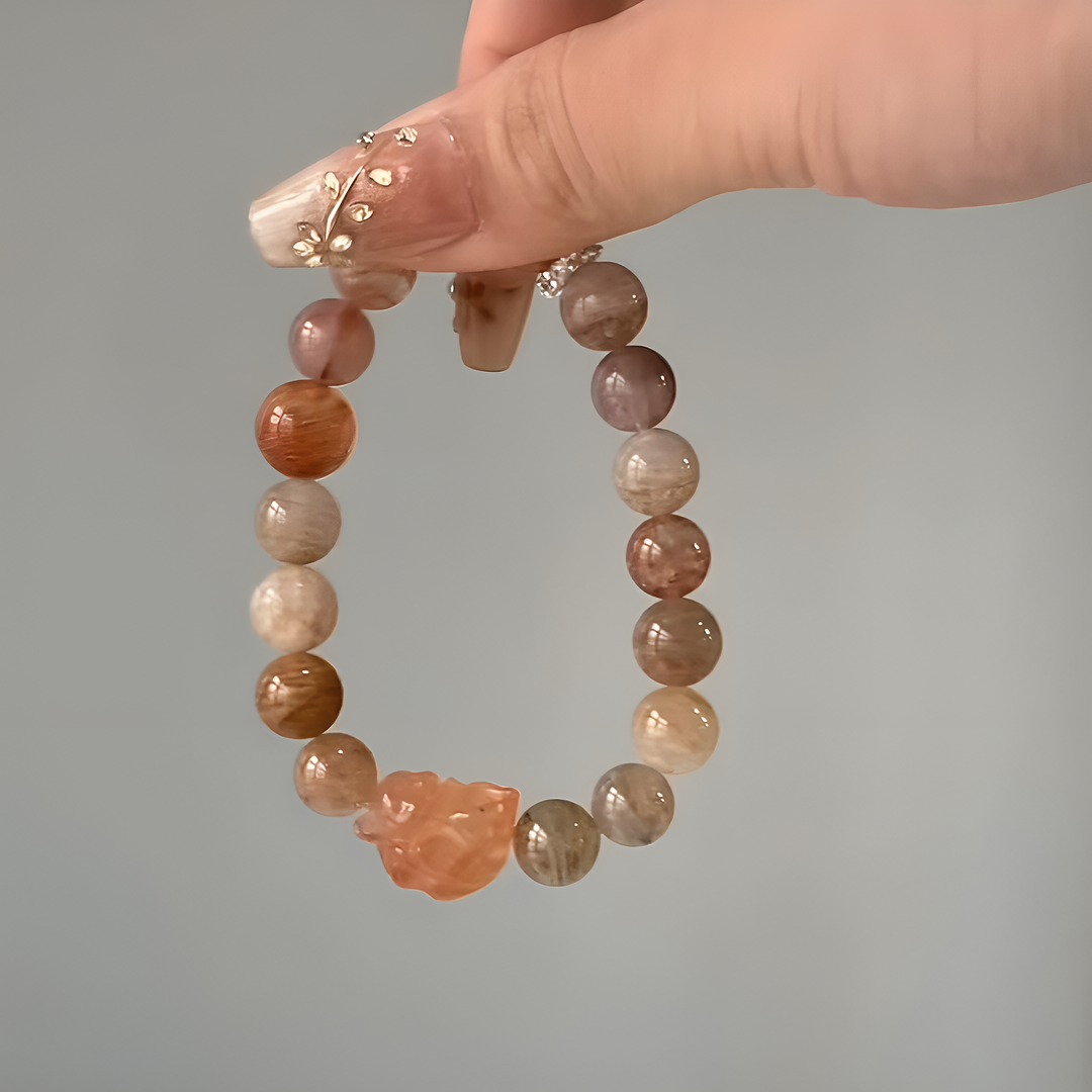 The Soulmate Charm Bracelet | Phantom & Rabbit Hair Quartz | For Deep Connection