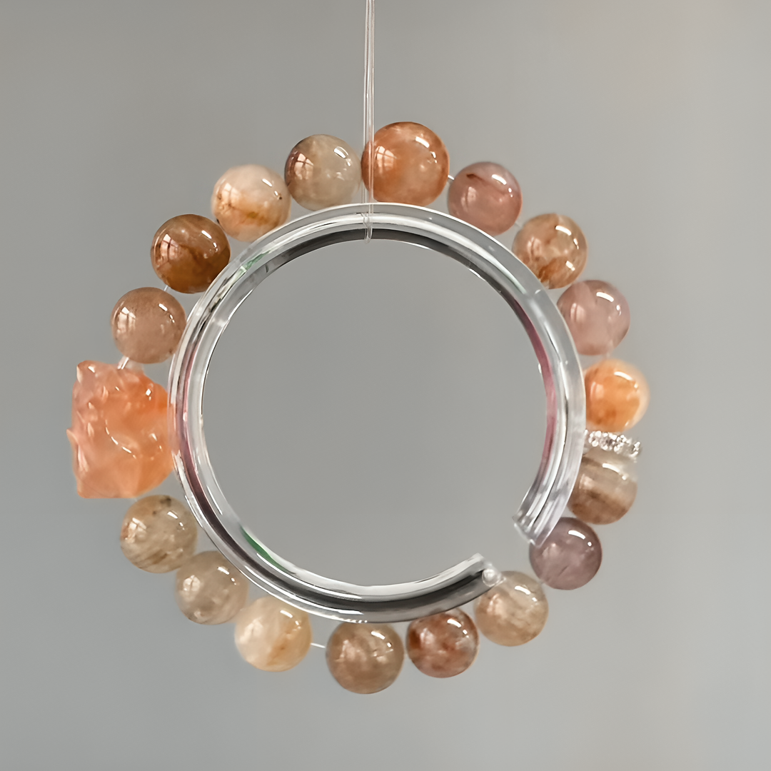 The Soulmate Charm Bracelet | Phantom & Rabbit Hair Quartz | For Deep Connection