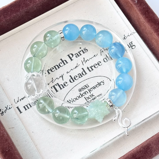 The Verdant Voice Bracelet | Aquamarine & Fluorite for Natural Self-Expression