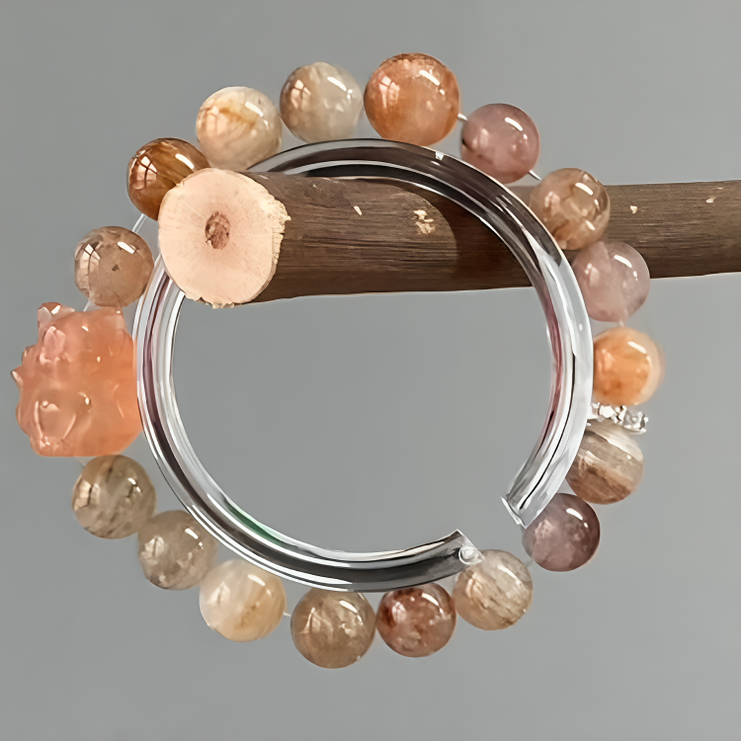 The Soulmate Charm Bracelet | Phantom & Rabbit Hair Quartz | For Deep Connection