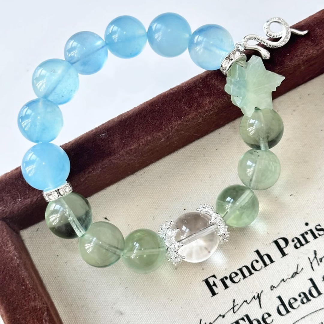 The Verdant Voice Bracelet | Aquamarine & Fluorite for Natural Self-Expression