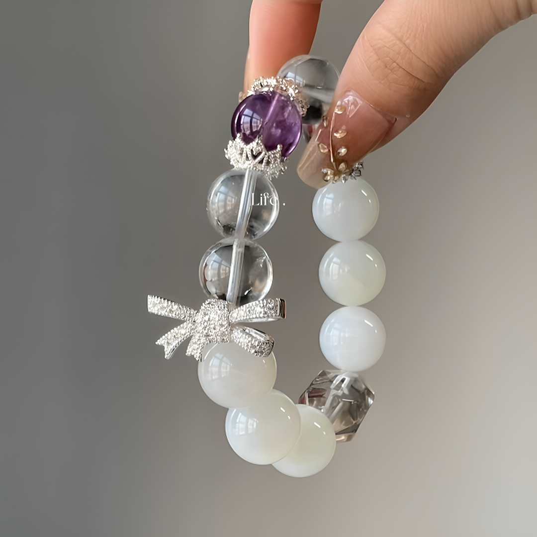 The High Priestess Bracelet | Moonstone & Amethyst for Divine Intuition