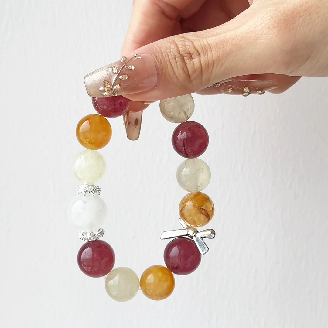 The Orchard Bracelet | Citrine & Strawberry Quartz | For Joyful Growth