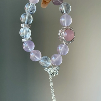 The Euphoria Bracelet | Rose Quartz & White Azeztulite | For High-Vibration Joy
