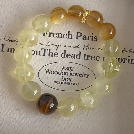 The Helios Bracelet | Tiger's Eye & Citrine | For Confidence & Action