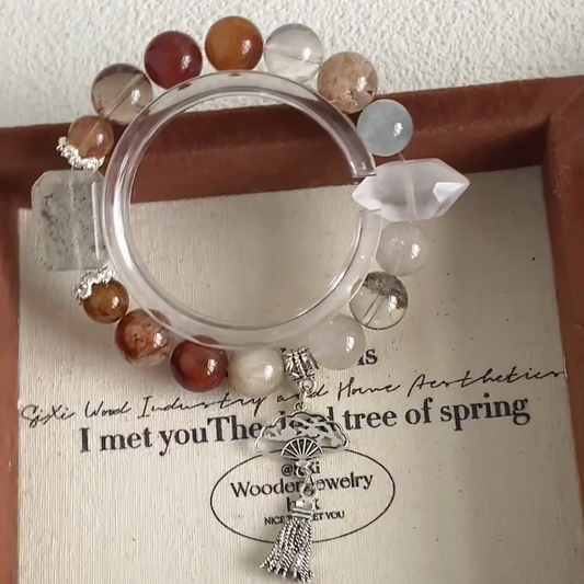 The All Is Well Bracelet | Rutilated & Phantom Quartz | For Graceful Success
