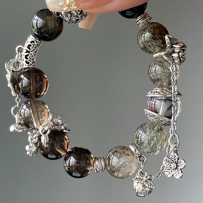 Golden Hour Harmony Bracelet | Smoky Quartz & Golden Obsidian | Grounding & Empowerment