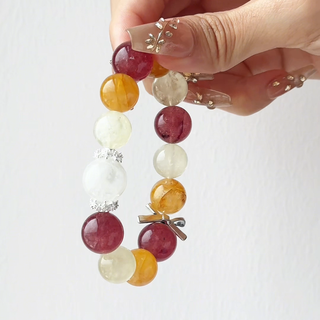 The Orchard Bracelet | Citrine & Strawberry Quartz | For Joyful Growth