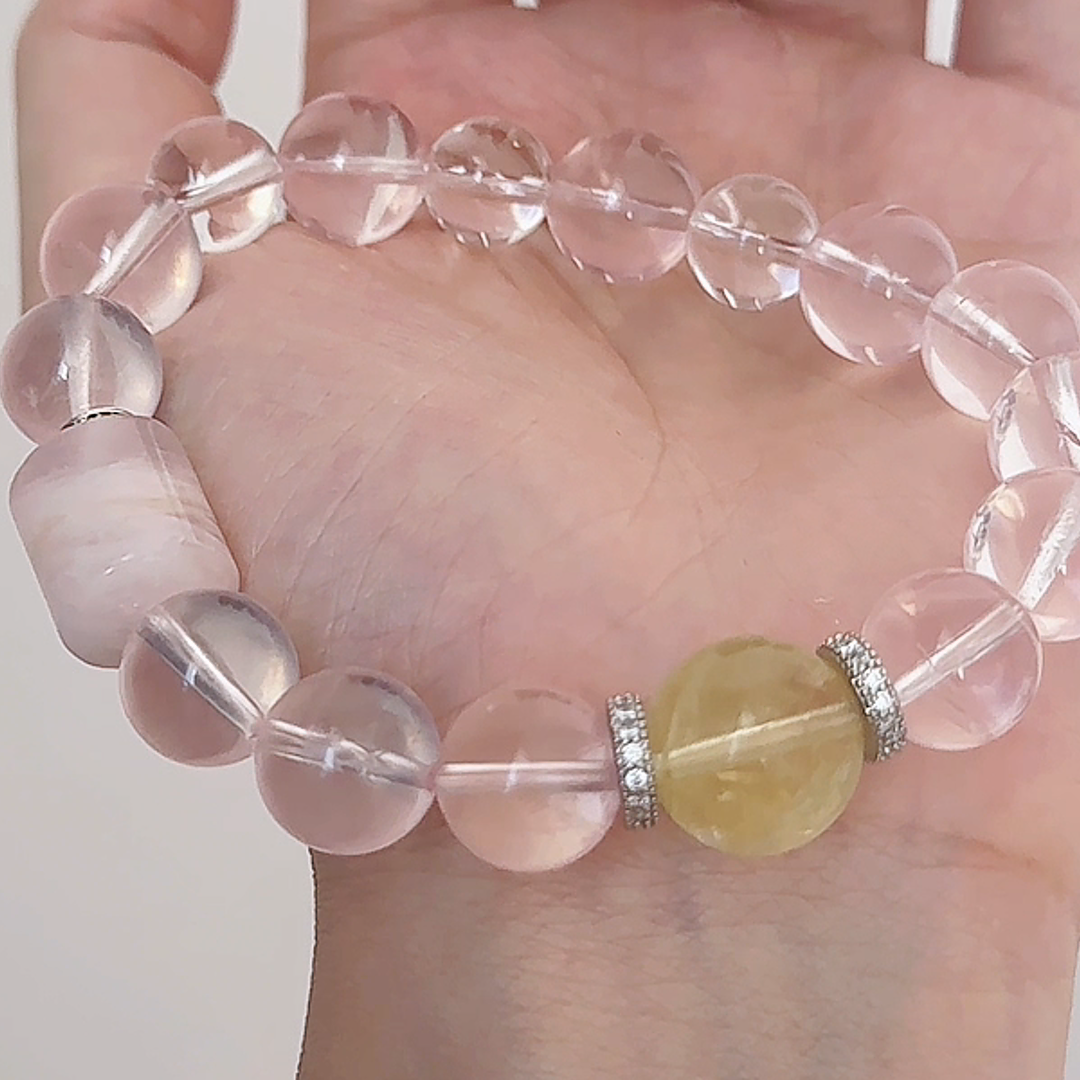 The First Blush Bracelet | Rose Quartz & Citrine | For Joyful Beginnings