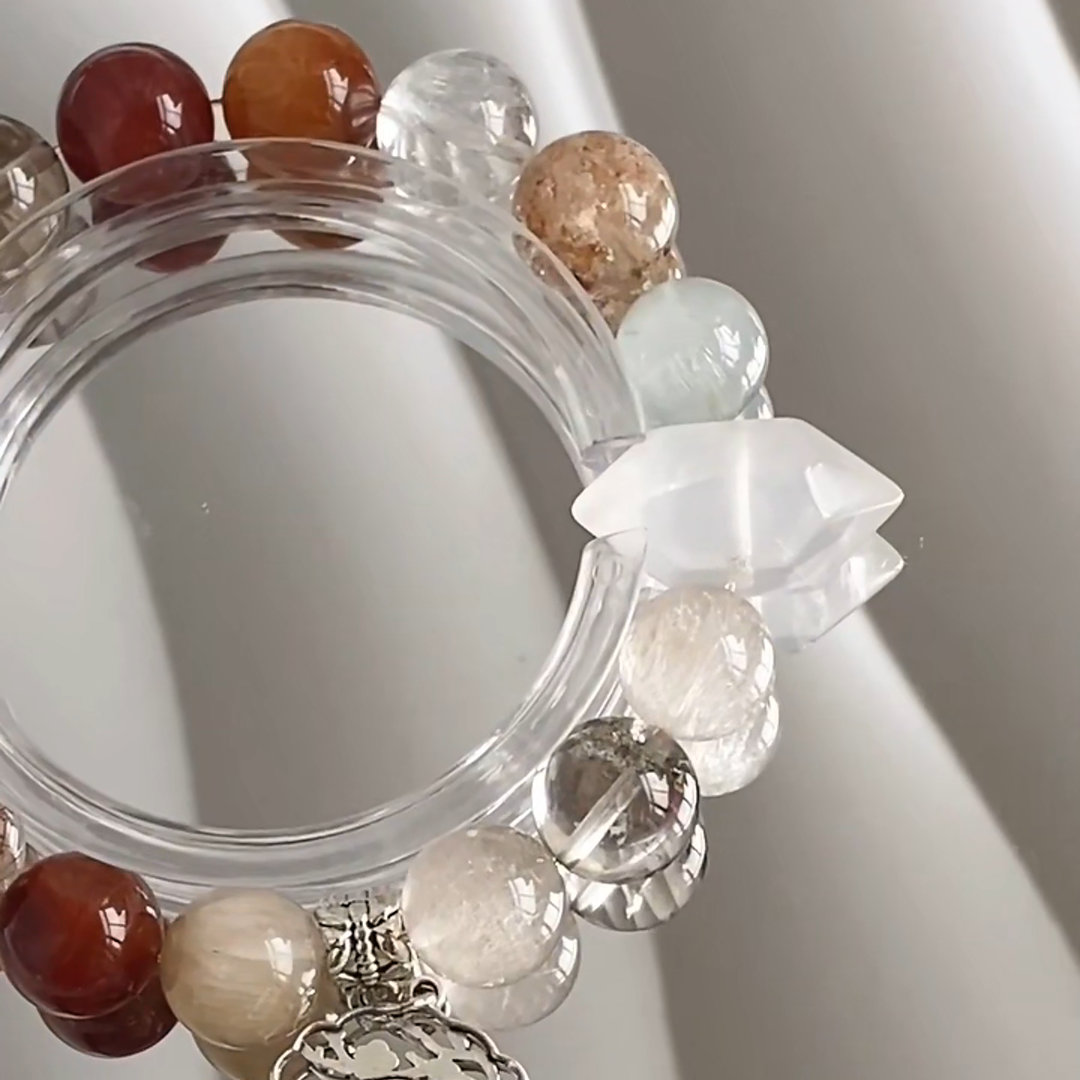 The All Is Well Bracelet | Rutilated & Phantom Quartz | For Graceful Success