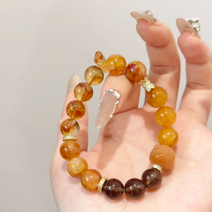 The Sovereign Bloom Bracelet | Smoky Quartz & Citrine | For Grounded Success