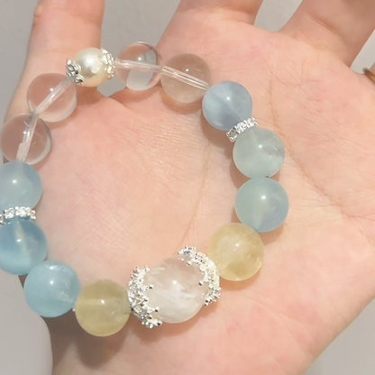 The Amalfi Bracelet | Aquamarine & Citrine | For Serenity & Joyful Memories