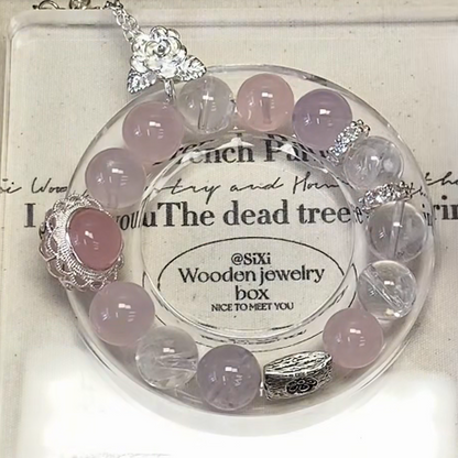 The Euphoria Bracelet | Rose Quartz & White Azeztulite | For High-Vibration Joy