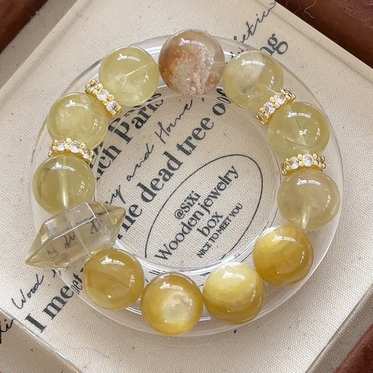 Solar Zest Bracelet | Citrine & Golden Lepidolite | For Vitality & Joy