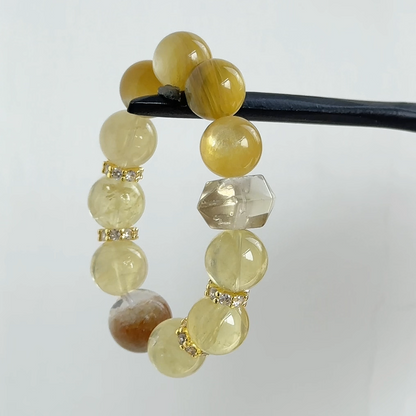 Solar Zest Bracelet | Citrine & Golden Lepidolite | For Vitality & Joy
