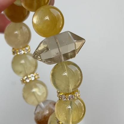 Solar Zest Bracelet | Citrine & Golden Lepidolite | For Vitality & Joy